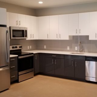 Model kitchen at Old City Philadelphia apartment