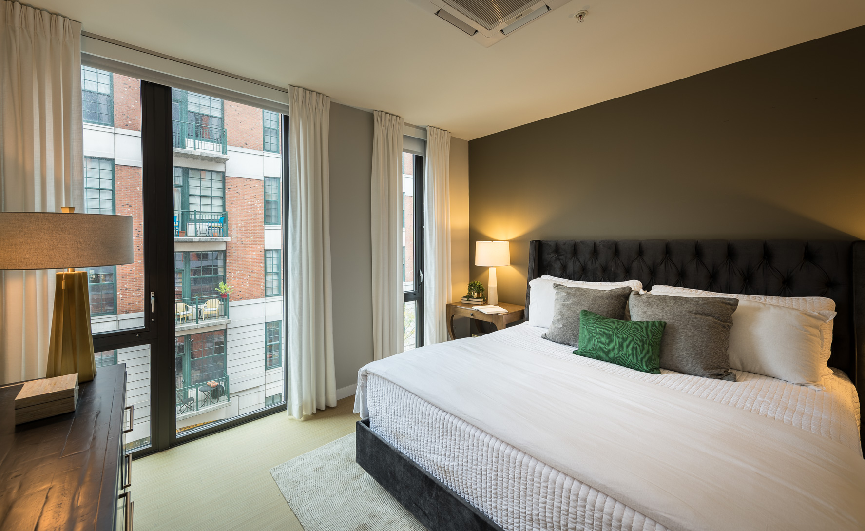 Splendid furnished The National bedroom with enormous windows in Old City apartment for rent